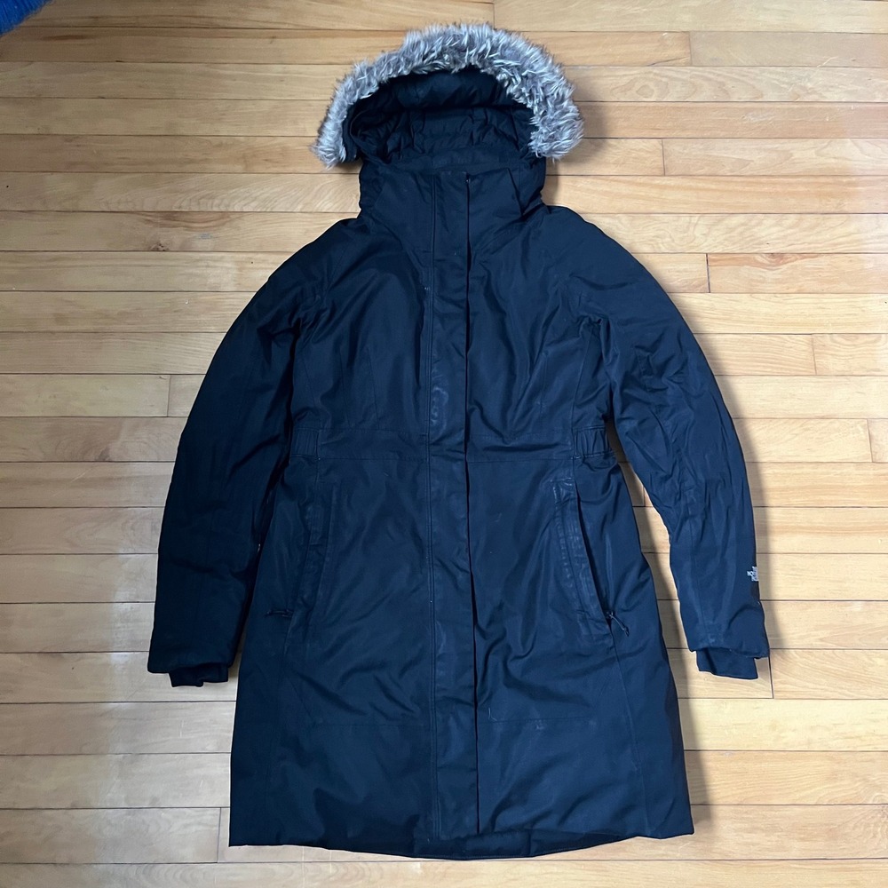 The North Face Arctic Parka Womens Small Black Down Waterproof Faux Fur Hood